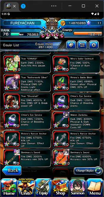 Grand Summoners Accounts Others GLOBAL|15 Ascend|Chloe,SummerMiyu,Milim,Shuna,Kenshin Himura,etc|Take mail|check SS|GS129B 3