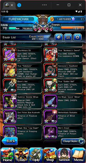 Grand Summoners Accounts Others GLOBAL|15 Ascend|Chloe,SummerMiyu,Milim,Shuna,Kenshin Himura,etc|Take mail|check SS|GS129B 4
