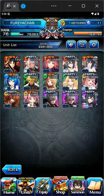Grand Summoners Accounts Others GLOBAL|15 Ascend|Chloe,SummerMiyu,Milim,Shuna,Kenshin Himura,etc|Take mail|check SS|GS129B 7