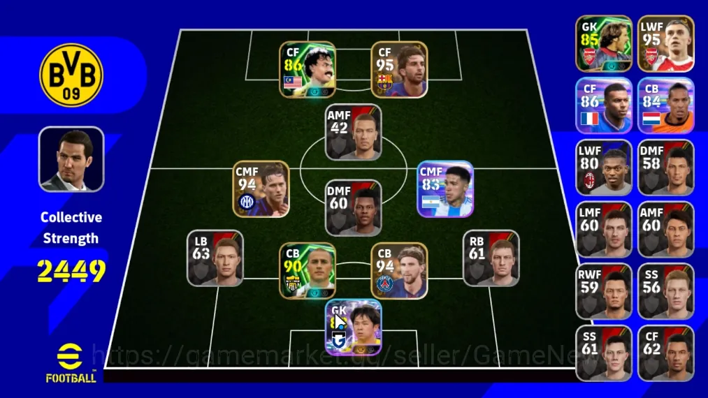 eFootball Accounts Starter Andorid|Power 2449|3 Epic Fabio Cannavaro,Mokhtar Dahari,David Seaman|Show Time Araki 1