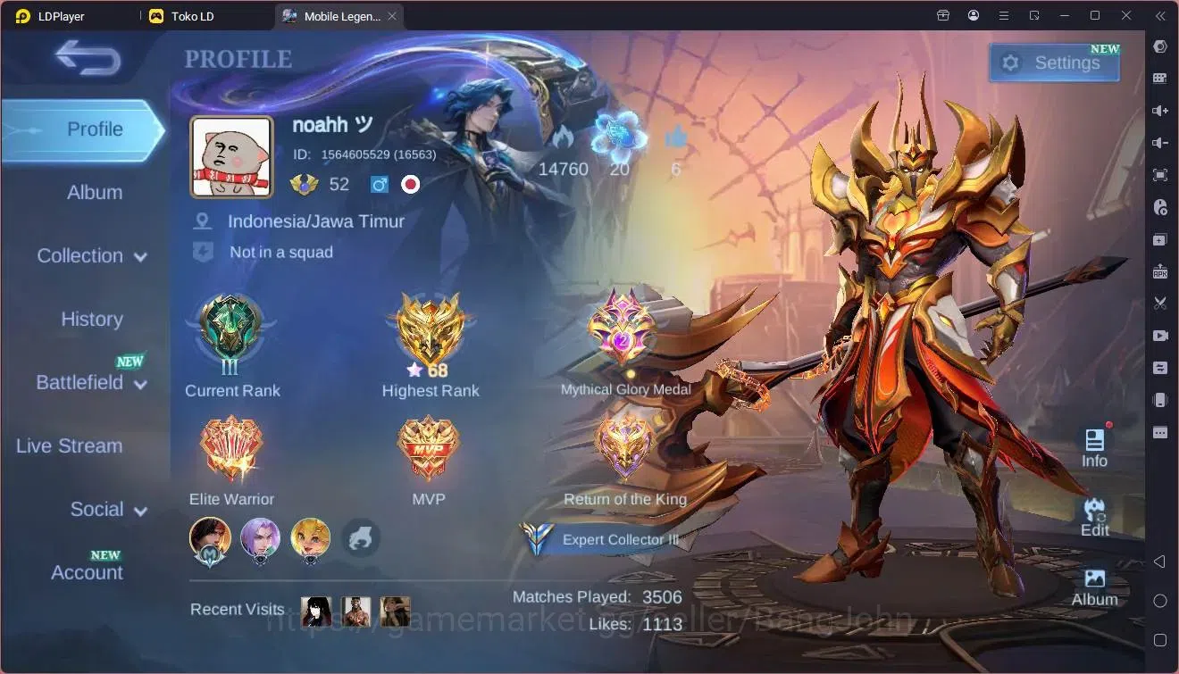 Mobile Legends: Bang Bang Accounts Global|Hero 105|Skin 145|Expert|CC Natalia|9th Fan image 1