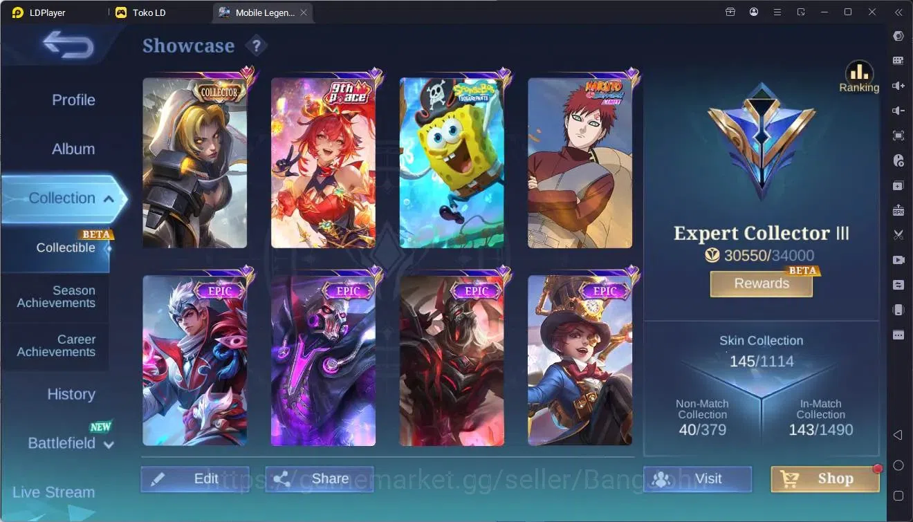 Mobile Legends: Bang Bang Accounts Global|Hero 105|Skin 145|Expert|CC Natalia|9th Fan image 2