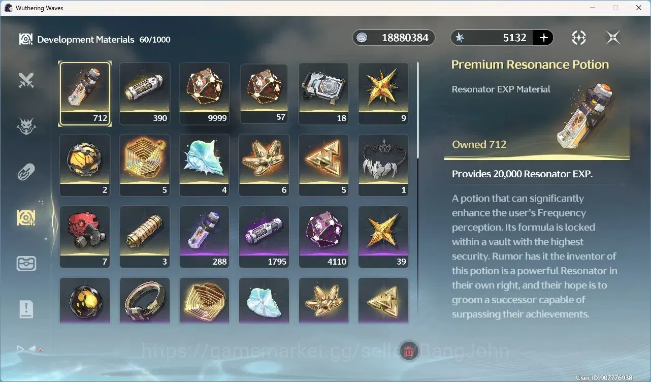 Wuthering Waves Accounts Starter SEA|UL 49|Rank 5| 2 Char Limited Yangyang: Xuanling Rc6,Rebecca | 5132 Astrite | Mc Male 19