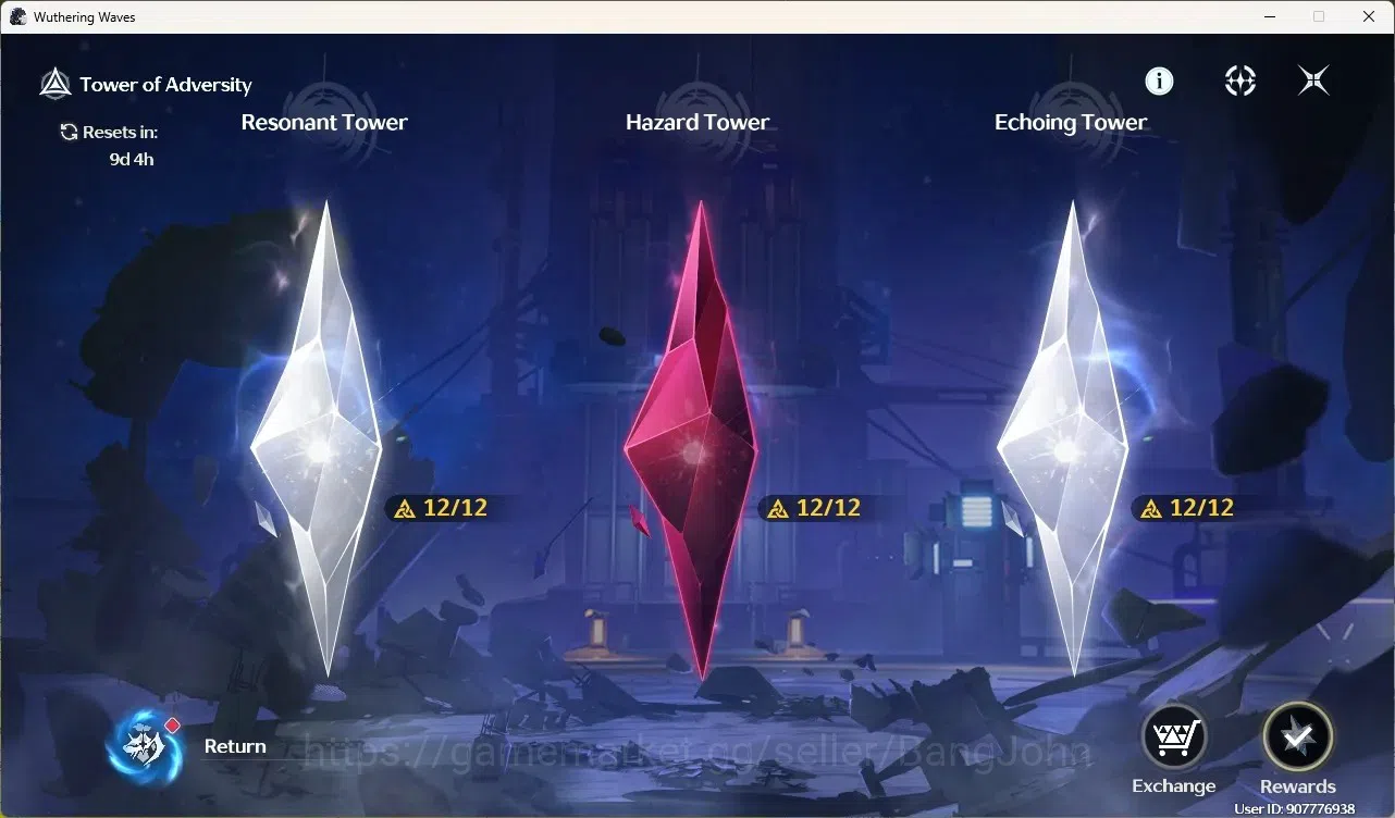 Wuthering Waves Accounts Starter SEA|UL 49|Rank 5| 2 Char Limited Yangyang: Xuanling Rc6,Rebecca | 5132 Astrite | Mc Male 4