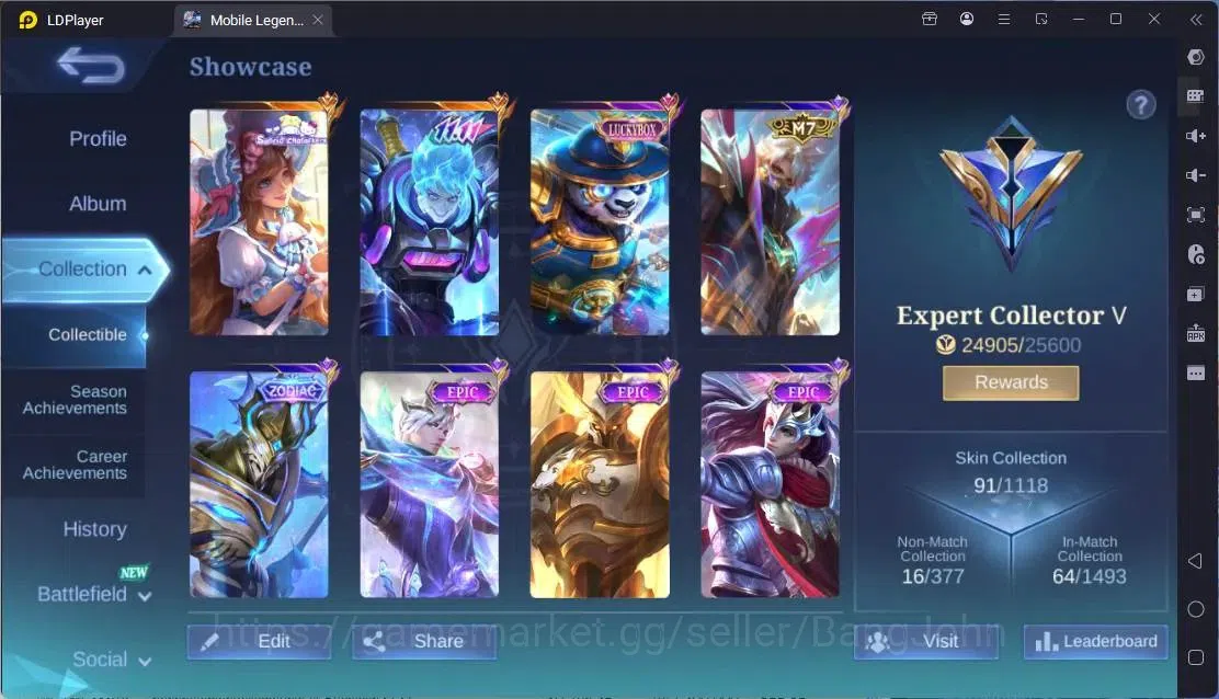 Mobile Legends: Bang Bang Accounts Global |Hero 41|Skin 91|Expert|11.11 X.Borg|Sanrio image 2