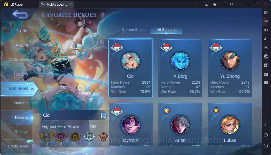 Mobile Legends: Bang Bang Accounts Global |Hero 41|Skin 91|Expert|11.11 X.Borg|Sanrio image 4