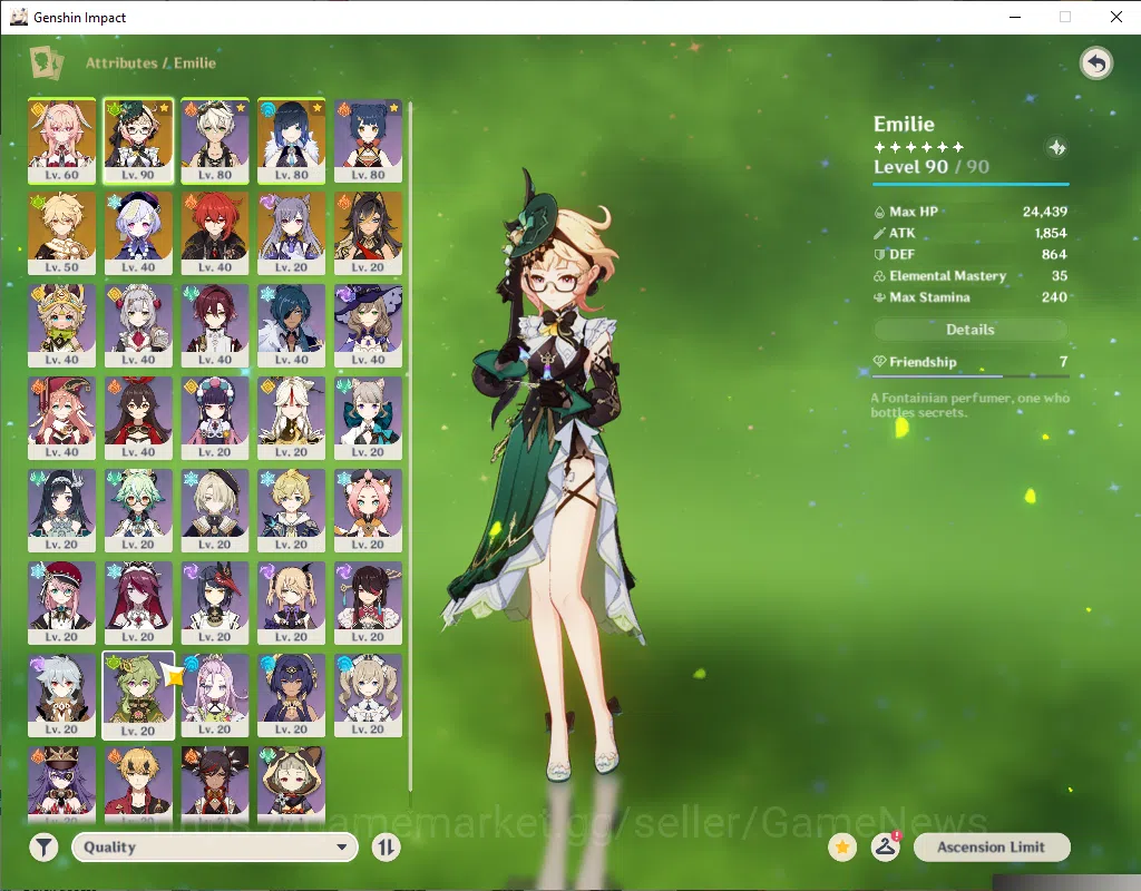 Genshin Impact Accounts ASIA|AR 53|3 Limited+4(*5Wep)|Emilie+Sign,Linnea,Y image 3
