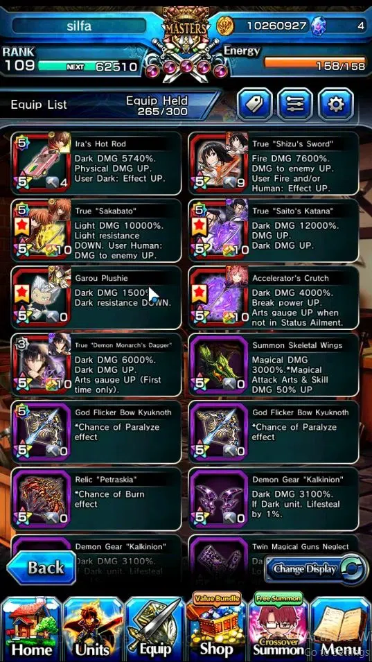 Grand Summoners Accounts End-Game Global|Rank 109|2 ART|29 Ascend 11 TW(Houka Inumuta,Shirou Emiya,LM Islid,Kenshin,Reimu,Su 17