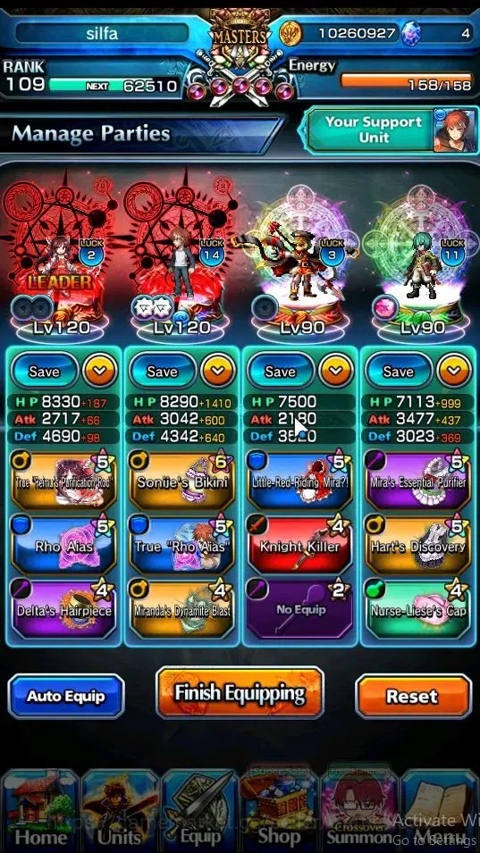 Grand Summoners Accounts End-Game Global|Rank 109|2 ART|29 Ascend 11 TW(Houka Inumuta,Shirou Emiya,LM Islid,Kenshin,Reimu,Su 5