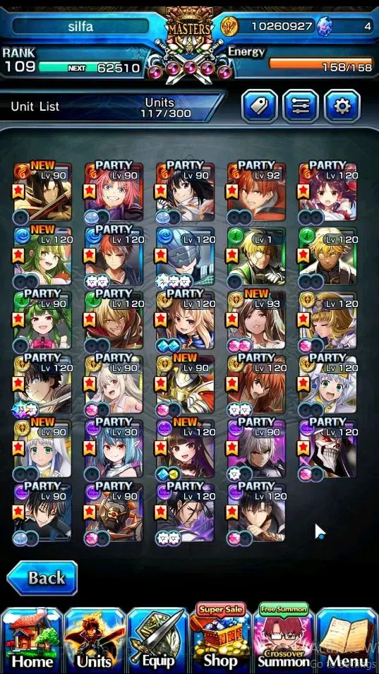 Grand Summoners Accounts End-Game Global|Rank 109|2 ART|29 Ascend 11 TW(Houka Inumuta,Shirou Emiya,LM Islid,Kenshin,Reimu,Su 6