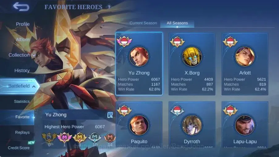 Mobile Legends: Bang Bang Accounts Global|Skin 544|Mega|Legend Alucard,Lunox,PRIME Cl image 4