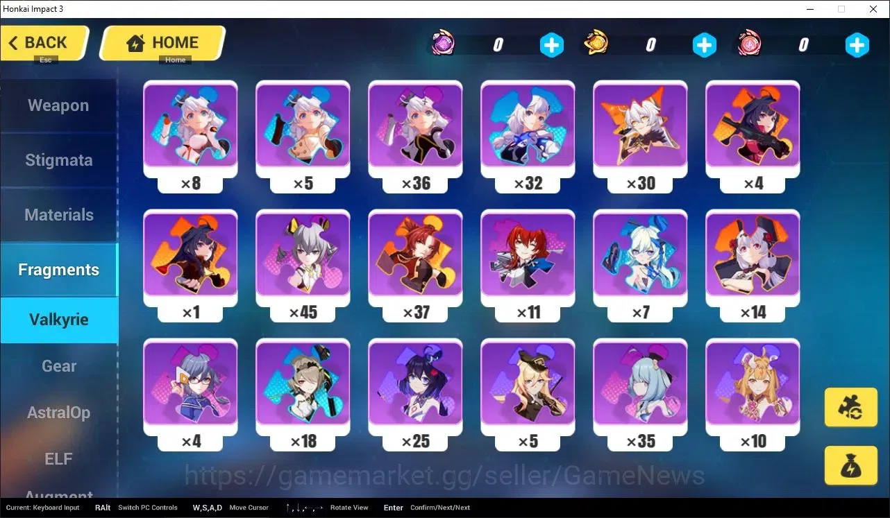 Honkai Impact 3rd Accounts Mid-Game SEA|Lvl 76|5K DM|3 Fullset|Seele Wings of Panacea4/4,Coralie VB4/4,Lunar 15