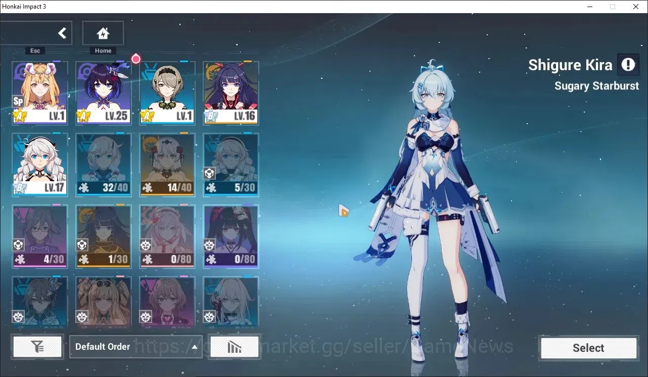 Honkai Impact 3rd Accounts Mid-Game SEA|Lvl 76|5K DM|3 Fullset|Seele Wings of Panacea4/4,Coralie VB4/4,Lunar 3