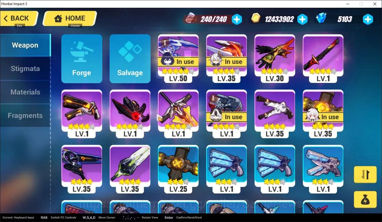 Honkai Impact 3rd Accounts Mid-Game SEA|Lvl 76|5K DM|3 Fullset|Seele Wings of Panacea4/4,Coralie VB4/4,Lunar 8