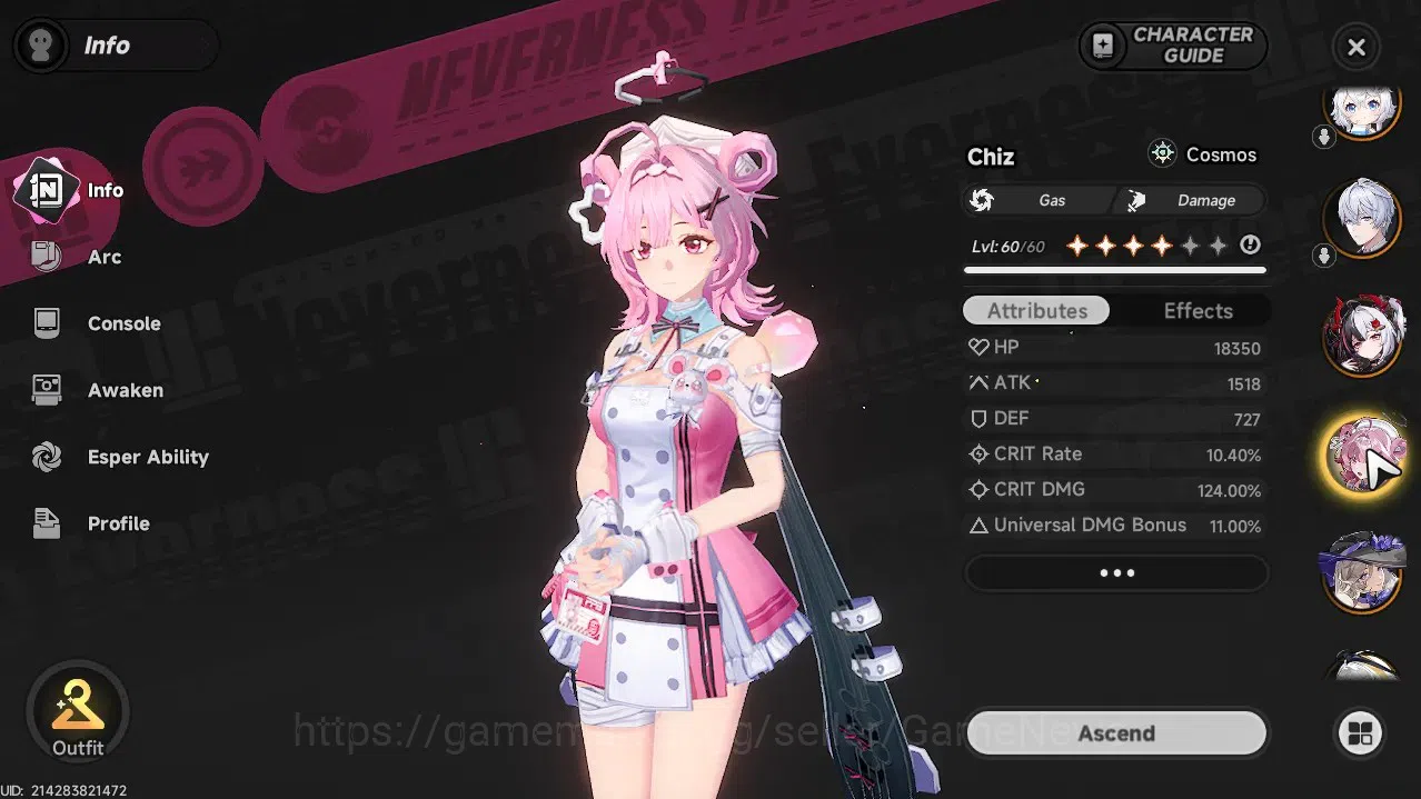 Neverness to Everness Accounts GLOBAL SEA|HL 44|TL 27|6 SSR 2 Limit[Lacrimosa,Hot image 3