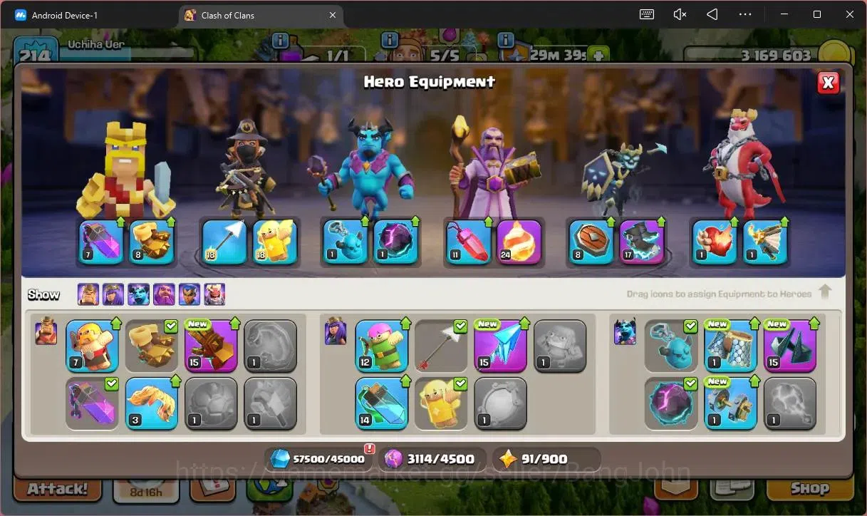 Clash of Clans Accounts Global |TH15–BH8|LVL 214|HH 9|BK55,AQ86,MP51,GW34, image 14