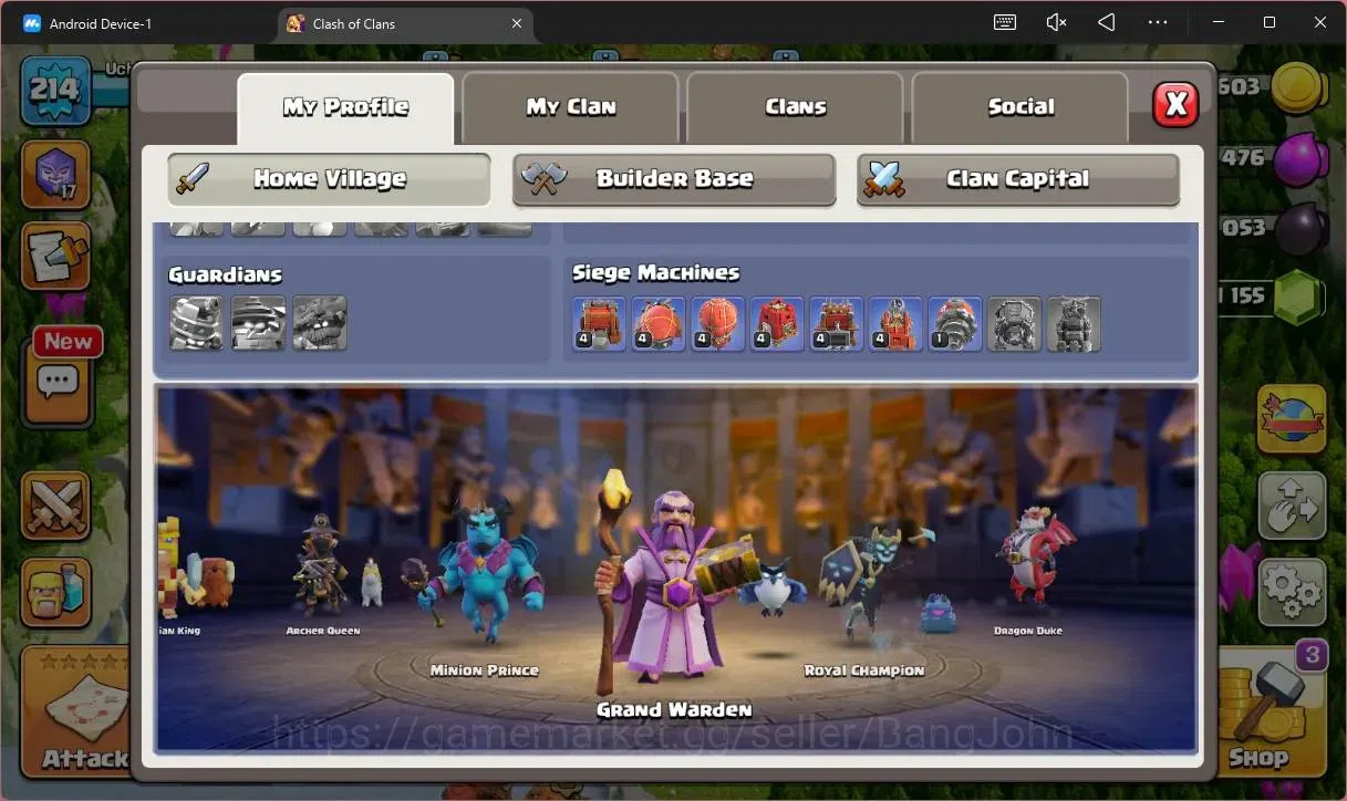 Clash of Clans Accounts Global |TH15–BH8|LVL 214|HH 9|BK55,AQ86,MP51,GW34, image 3