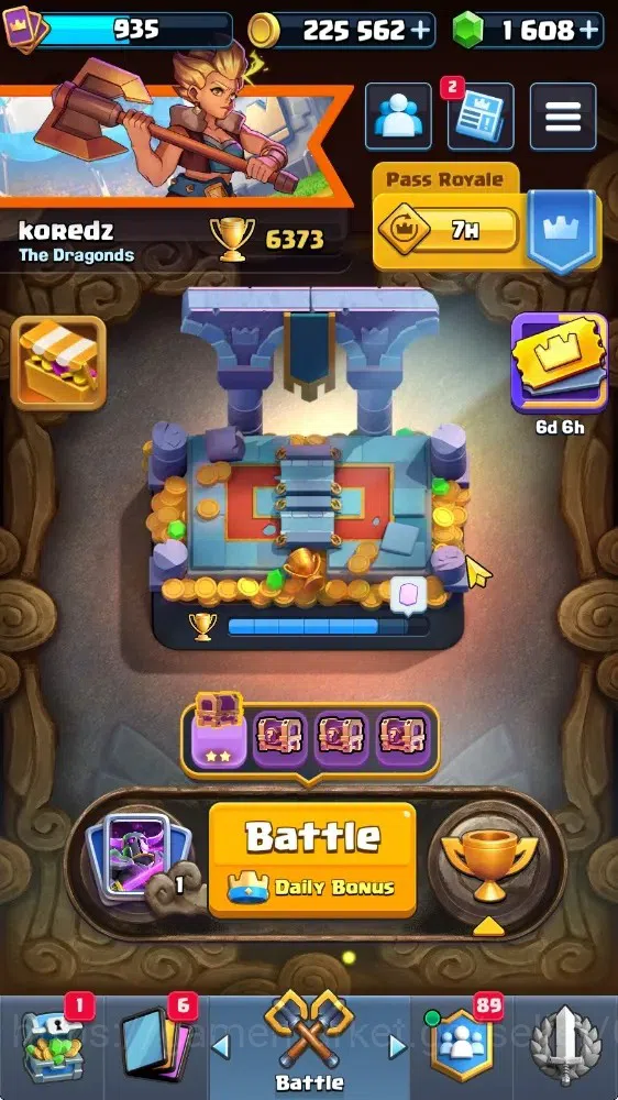 Clash Royale Accounts High-End Lv 935|Trophy 6373|KTL 11|Arena 17|Card 107/122|1 HERO 10 EVO 2 Champ 13 Legend 33 Epic 30 1