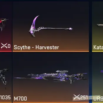 Blood Strike Accounts Others ASIA |1LIMITED: Spear-Blossom|1ULTRA MELEE: Scythe-Harvester|1Melee Katana-Ronin|2 Ultra