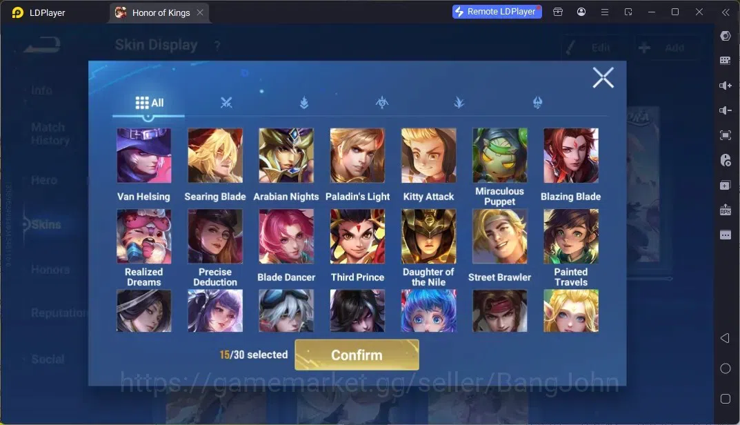 Honor of Kings Accounts Rare Skin Global|113H 179S|Flawless Frozen Lady Zhen,Precious AOT eren Zhang Fei,Limited KongMing 12