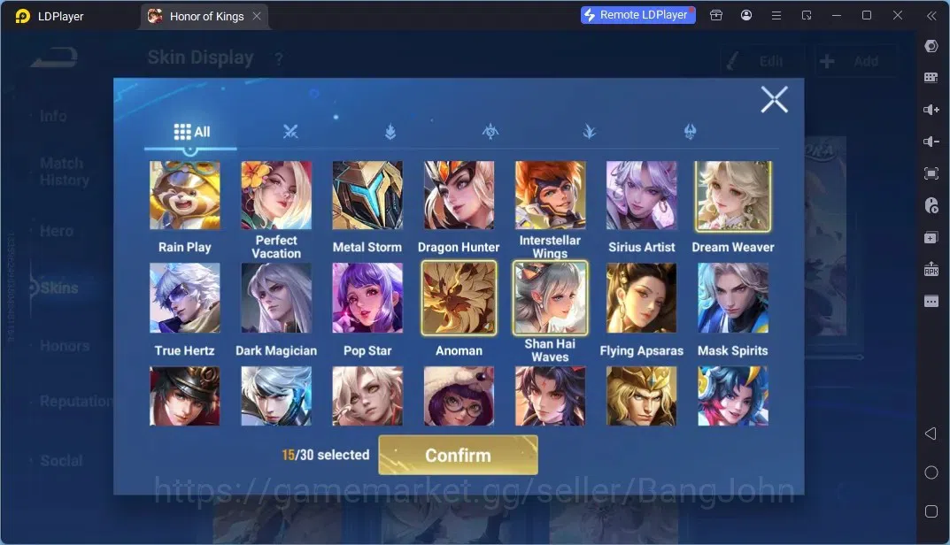 Honor of Kings Accounts Rare Skin Global|113H 179S|Flawless Frozen Lady Zhen,Precious AOT eren Zhang Fei,Limited KongMing 7