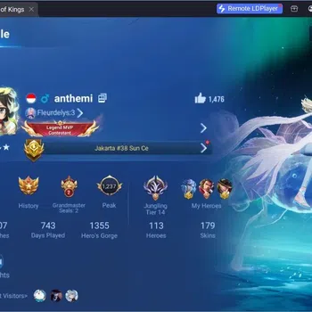 Honor of Kings Accounts Rare Skin Global|113H 179S|Flawless Frozen Lady Zhen,Precious AOT eren Zhang Fei,Limited KongMing