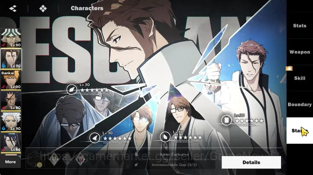 BLEACH: Soul Resonance Accounts NuverseSEA|LV 69|9 SSR [(AizenB1+SignG2,KisukeB2+S image 9