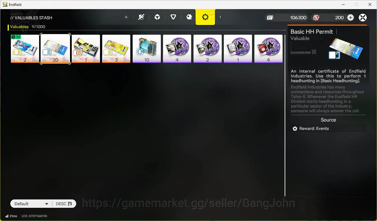 Arknights: Endfield Accounts Starter Lv2 Skipped Tutorial | ASIA |  Laevatain | Ardelia | MC Female 6-Star Wedge Perlica 9