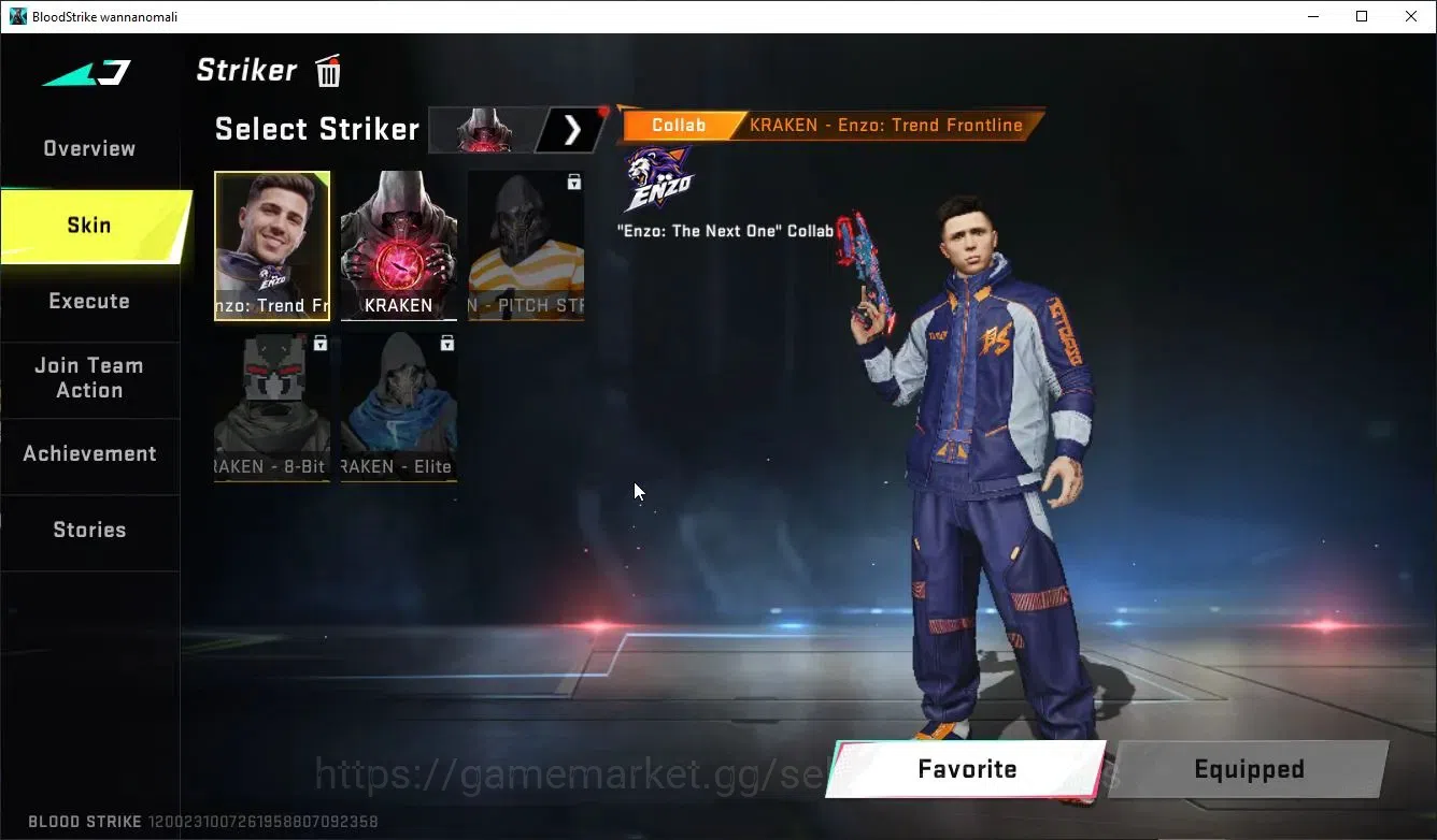 Blood Strike Accounts Collab Skin ASIA|ETERNAL DeAgle+Collab Enzo-Kraken,TR MCX,FN2000K,JACK|3 ULTRA[2 PitchStrike,Zero]|LMT 3