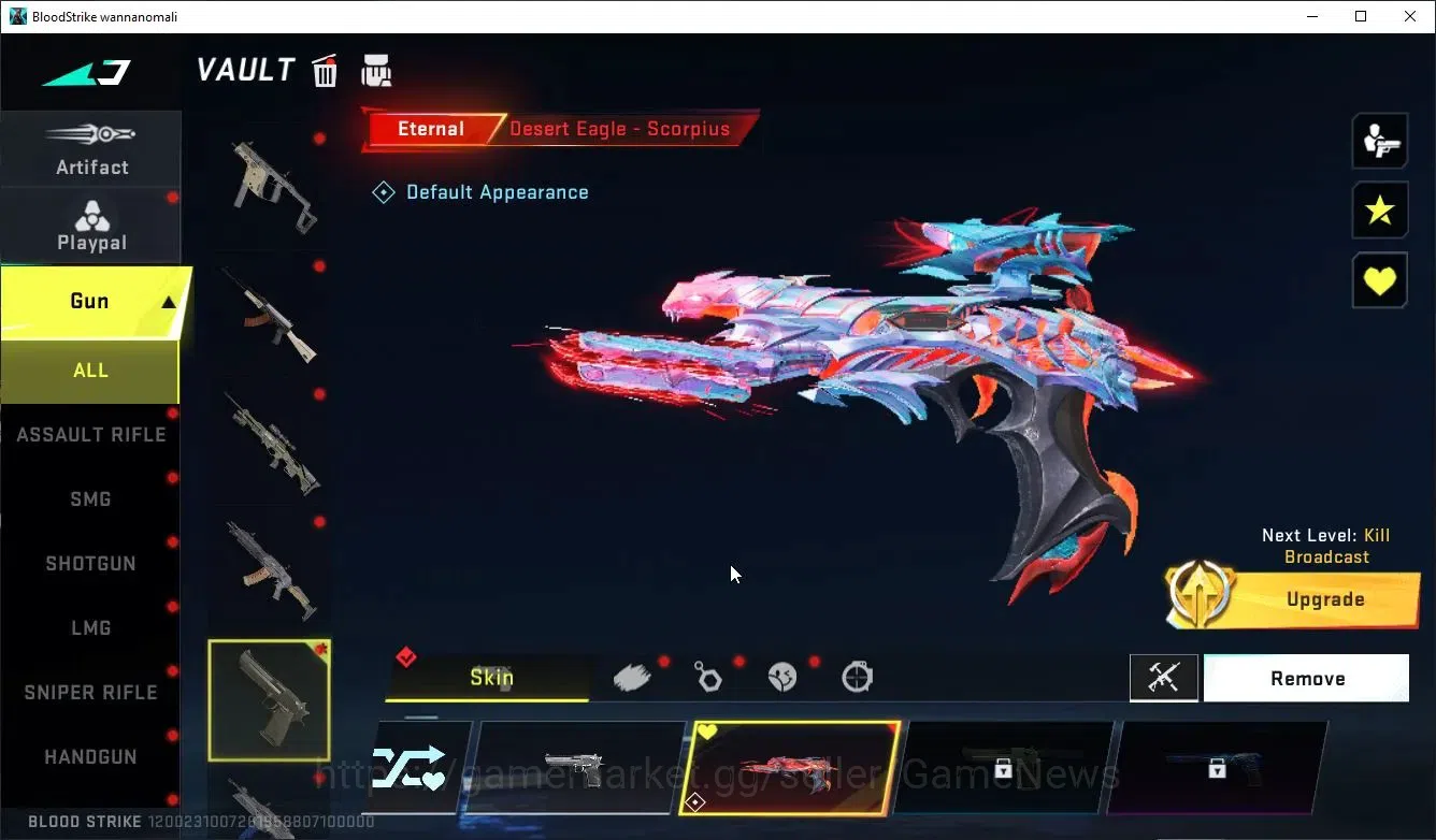 Blood Strike Accounts Collab Skin ASIA|ETERNAL DeAgle+Collab Enzo-Kraken,TR MCX,FN2000K,JACK|3 ULTRA[2 PitchStrike,Zero]|LMT 8