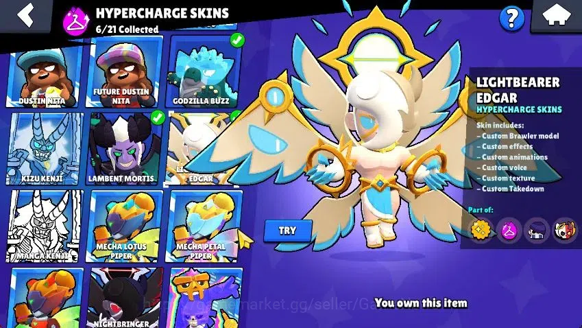 Brawl Stars Accounts Lvl 100|23K Trophy|87 Brawlers 24 MAX Lvl|6 Hypch Skins [LEdgar,LMortis,3 Rico] 7Legend 7Myth 10