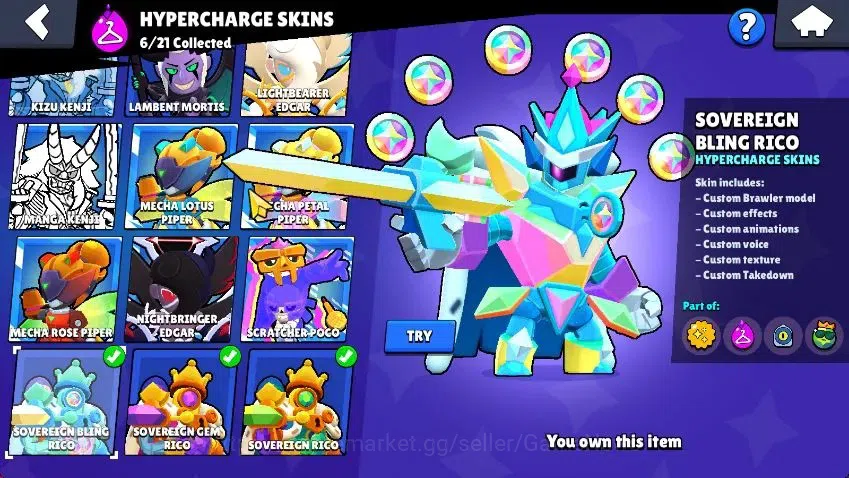 Brawl Stars Accounts Lvl 100|23K Trophy|87 Brawlers 24 MAX Lvl|6 Hypch Skins [LEdgar,LMortis,3 Rico] 7Legend 7Myth 11