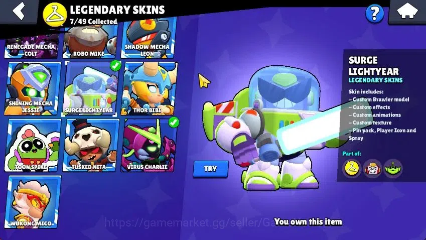 Brawl Stars Accounts Lvl 100|23K Trophy|87 Brawlers 24 MAX Lvl|6 Hypch Skins [LEdgar,LMortis,3 Rico] 7Legend 7Myth 14