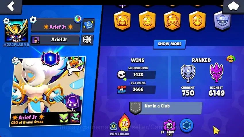Brawl Stars Accounts Lvl 100|23K Trophy|87 Brawlers 24 MAX Lvl|6 Hypch Skins [LEdgar,LMortis,3 Rico] 7Legend 7Myth 3