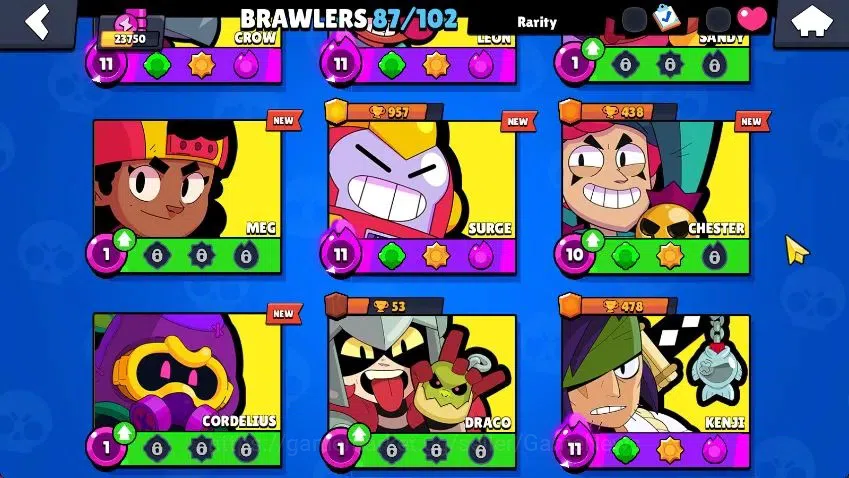 Brawl Stars Accounts Lvl 100|23K Trophy|87 Brawlers 24 MAX Lvl|6 Hypch Skins [LEdgar,LMortis,3 Rico] 7Legend 7Myth 4