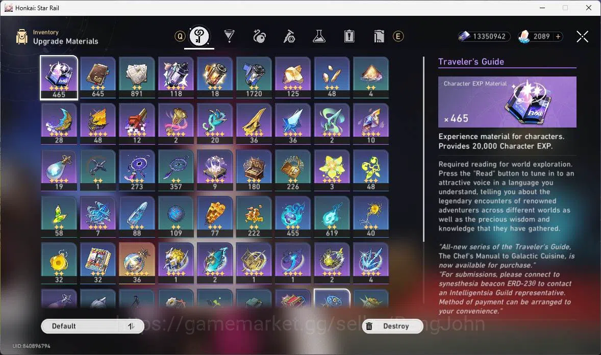 Honkai Star Rail Accounts Others ASIA|TL 60|10 Limit|Jade 2089|Hypercarry 12