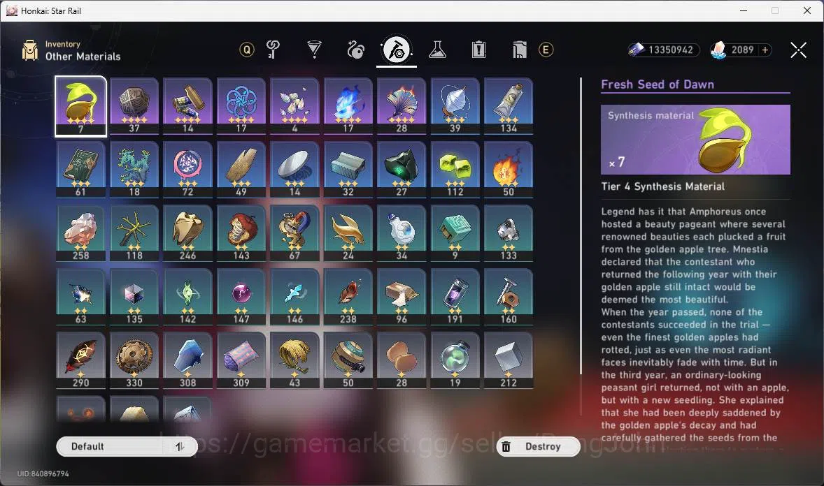 Honkai Star Rail Accounts Others ASIA|TL 60|10 Limit|Jade 2089|Hypercarry 15