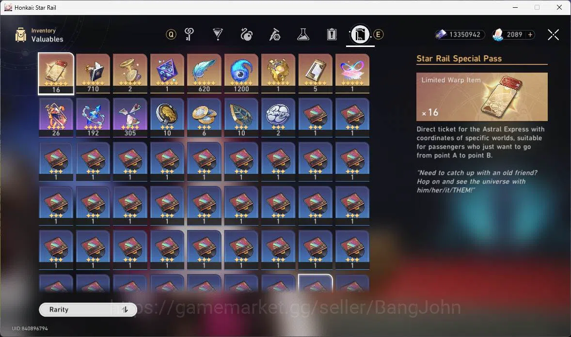 Honkai Star Rail Accounts Others ASIA|TL 60|10 Limit|Jade 2089|Hypercarry 18