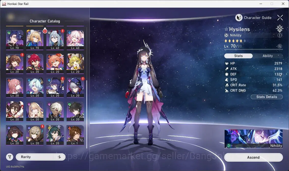 Honkai Star Rail Accounts Others ASIA|TL 60|10 Limit|Jade 2089|Hypercarry 6