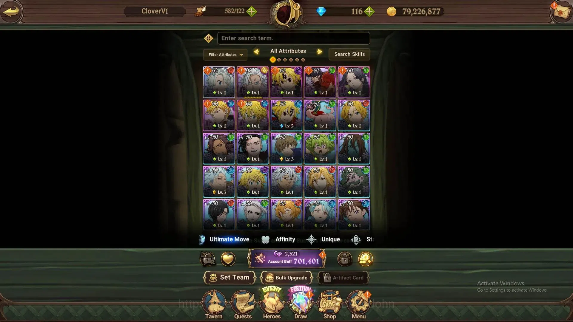 The Seven Deadly Sins: Grand Cross Accounts Global | 701k CC | 116 DM |1 LR+5 UR |LR P Elizabe image 6