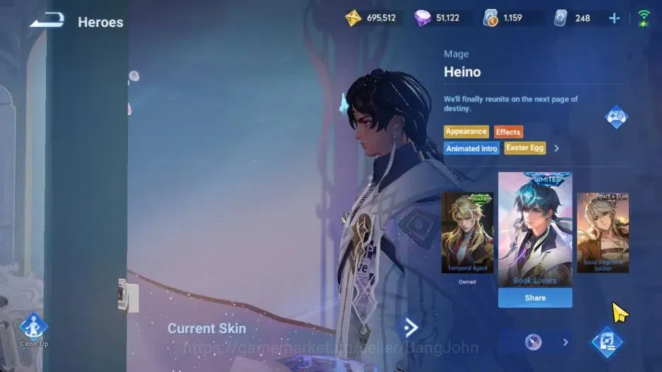 Honor of Kings Accounts Global | 112H 235S | MYTHIC Diaochan, LEGEND Li Xi image 11