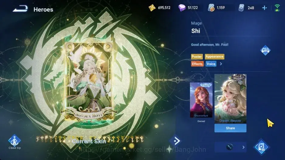 Honor of Kings Accounts Global | 112H 235S | MYTHIC Diaochan, LEGEND Li Xi image 5
