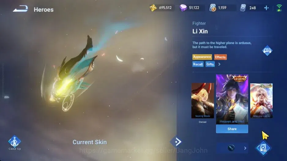 Honor of Kings Accounts Global | 112H 235S | MYTHIC Diaochan, LEGEND Li Xi image 8