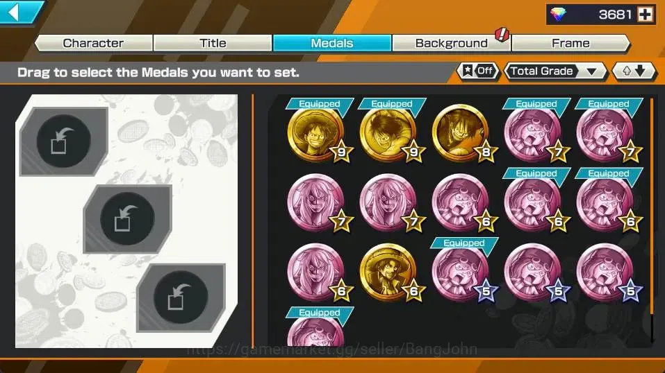 One Piece Bounty Rush Accounts High-End Global | EX 3 | PR 4 | Monkey D. Luffy Lv.60/60,Kaido Lv.1/60,Kuzan Lv.70/70 | RD 3