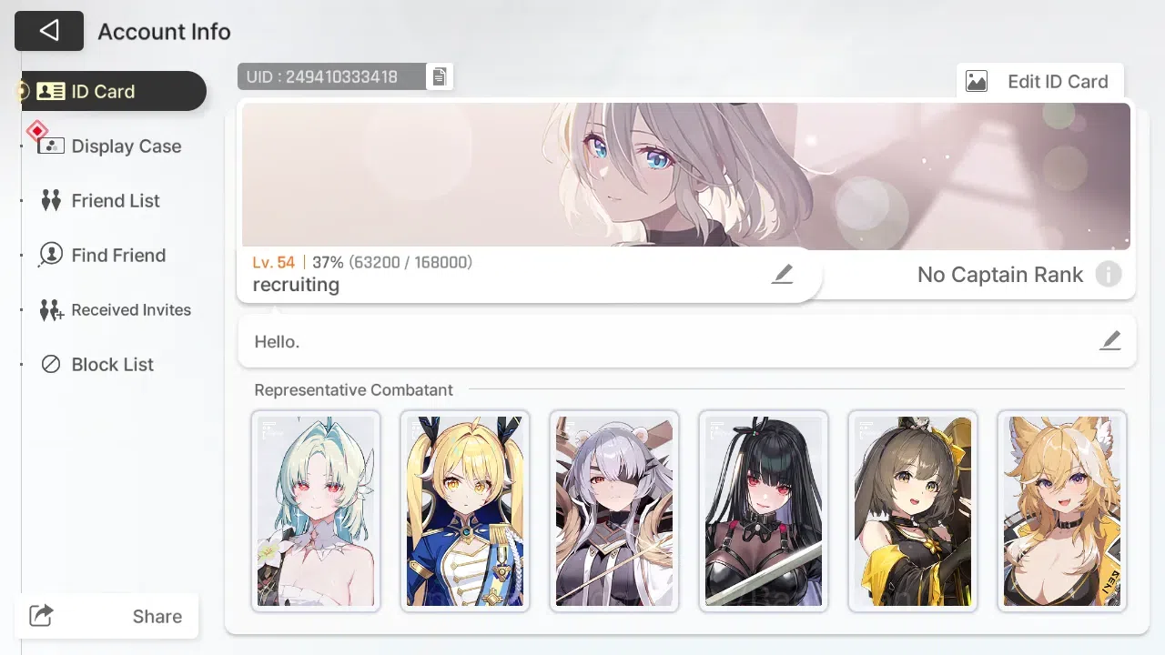 Chaos Zero Nightmare Accounts ASIA | Lvl 54 | 7 SSR | Heidemarie ME2 | Khalipe M image 14