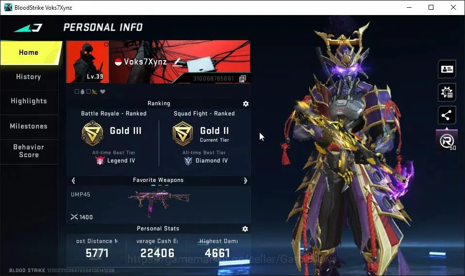 Blood Strike Accounts ASIA|ETERNAL ZERO-Oda Lv2|Collab EVA[KATYA,SCAR,MC image 2