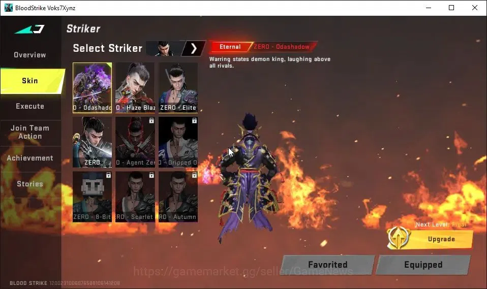 Blood Strike Accounts ASIA|ETERNAL ZERO-Oda Lv2|Collab EVA[KATYA,SCAR,MC image 3