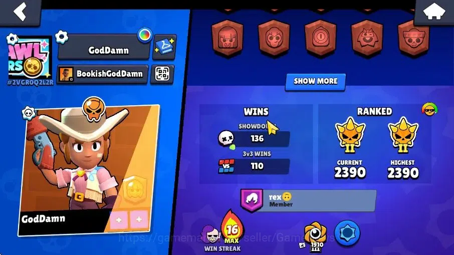 Brawl Stars Accounts 3436 Trophy|30 Brawlers 1Max Brawlers [Edgar] |11 Skins|2 Rare Skins|3,8K Bling|9,3K Coins|CN ON|Take 4