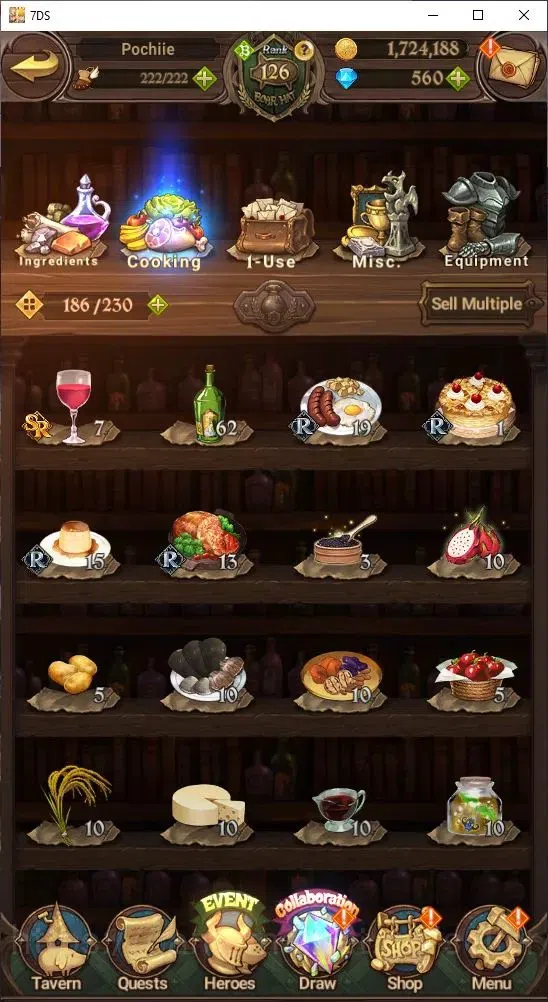 The Seven Deadly Sins: Grand Cross Accounts Others GLOBAL|1,724,188 Power | 560 Diamonds | LR: Rem, Emilia | UR: Mael 5