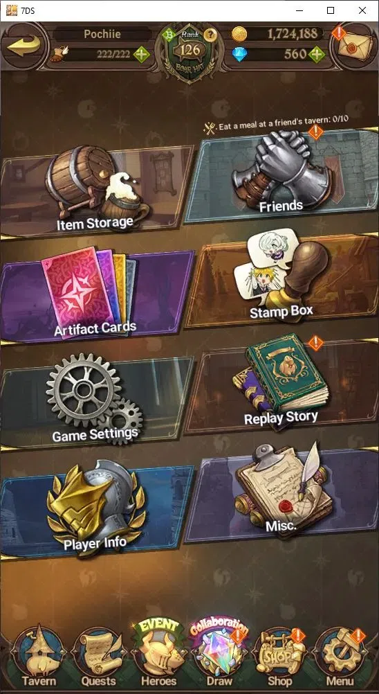 The Seven Deadly Sins: Grand Cross Accounts Others GLOBAL|1,724,188 Power | 560 Diamonds | LR: Rem, Emilia | UR: Mael 7